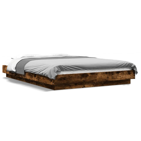 vidaXL Bed Frame without Mattress Smoked Oak 120x200 cm