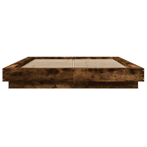 vidaXL Bed Frame without Mattress Smoked Oak 120x200 cm