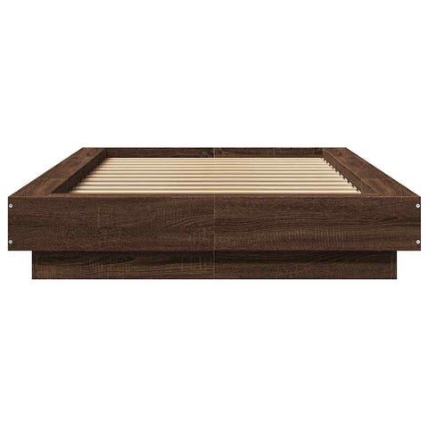 vidaXL Bed Frame without Mattress Brown Oak 100x200 cm