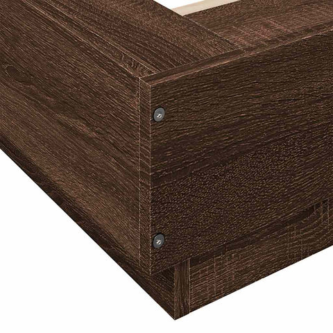 vidaXL Bed Frame without Mattress Brown Oak 100x200 cm