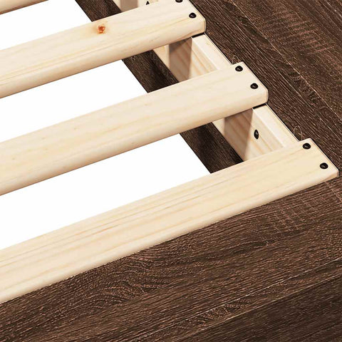 vidaXL Bed Frame without Mattress Brown Oak 100x200 cm