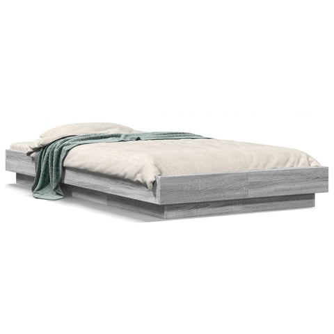 vidaXL Bed Frame without Mattress Grey Sonoma 90x200 cm