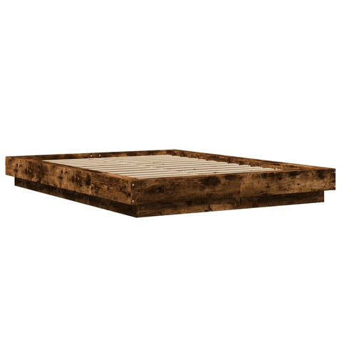 vidaXL Bed Frame without Mattress Smoked Oak 120x190 cm Small Double