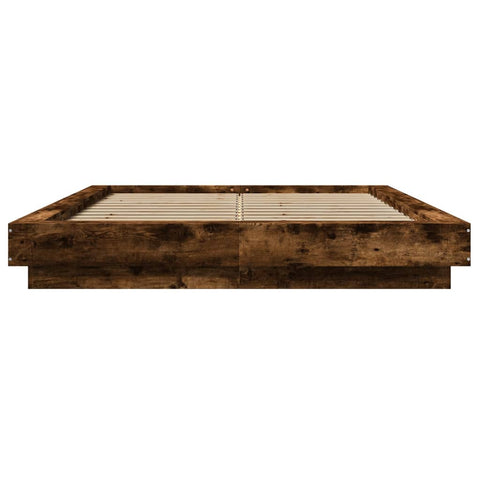 vidaXL Bed Frame without Mattress Smoked Oak 120x190 cm Small Double