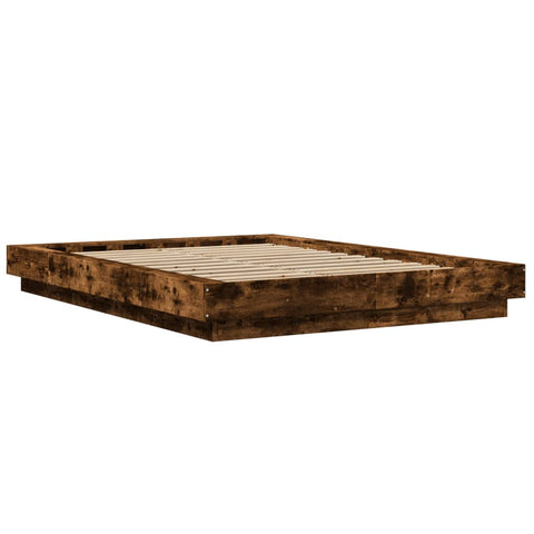 vidaXL Bed Frame without Mattress Smoked Oak 120x190 cm Small Double