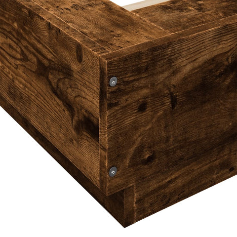vidaXL Bed Frame without Mattress Smoked Oak 120x190 cm Small Double