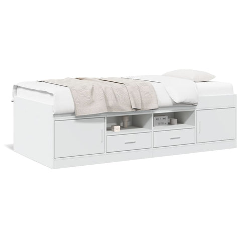 vidaXL Daybed with Drawers without Mattress White 100x200 cm
