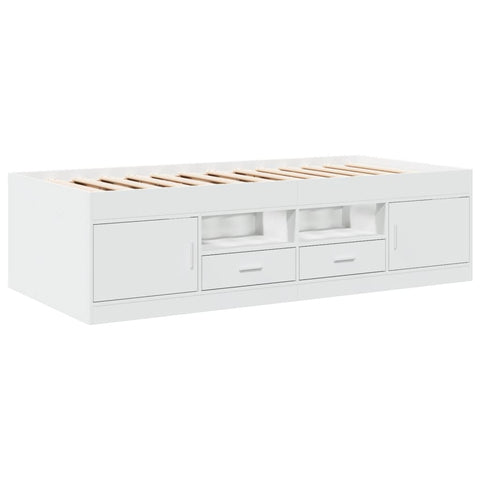 vidaXL Daybed with Drawers without Mattress White 100x200 cm