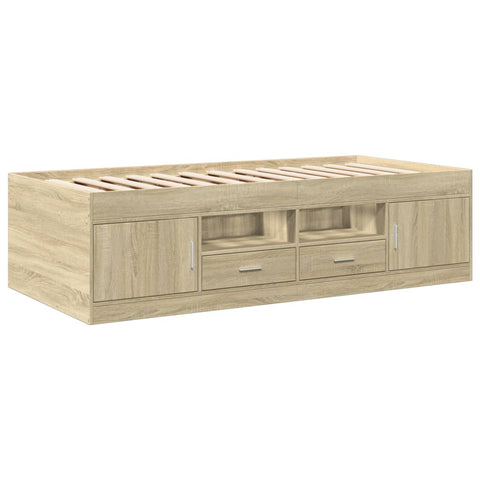 vidaXL Daybed with Drawers without Mattress Sonoma Oak 100x200 cm