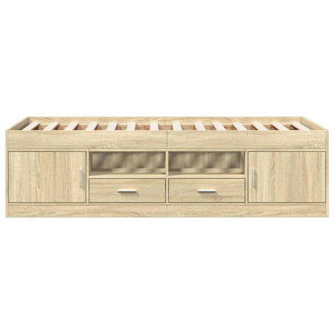 vidaXL Daybed with Drawers without Mattress Sonoma Oak 100x200 cm
