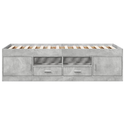 vidaXL Daybed with Drawers without Mattress Concrete Grey 90x200 cm