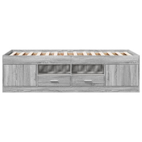 vidaXL Daybed with Drawers without Mattress Grey Sonoma 90x200 cm