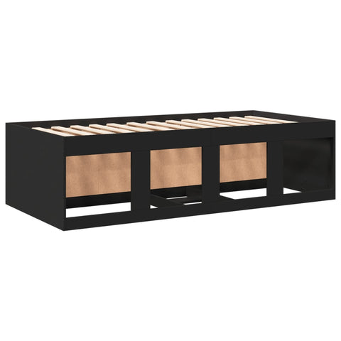 vidaXL Daybed with Drawers without Mattress Black 75x190 cm Small Single