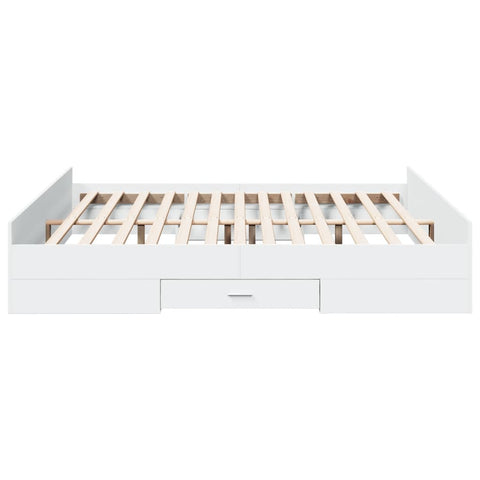 vidaXL Bed Frame with Drawers without Mattress White 200x200 cm