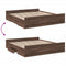 vidaXL Bed Frame with Drawers without Mattress Brown Oak 200x200 cm