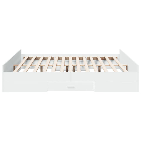 vidaXL Bed Frame with Drawers without Mattress White 180x200 cm Super King