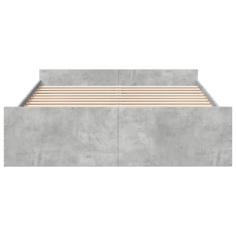 vidaXL Bed Frame with Drawers without Mattress Concrete Grey 160x200 cm