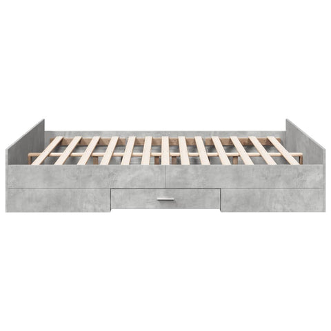 vidaXL Bed Frame with Drawers without Mattress Concrete Grey 160x200 cm