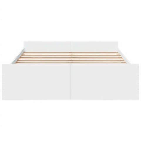 vidaXL Bed Frame with Drawers without Mattress White 150x200 cm King Size