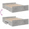 vidaXL Bed Frame with Drawers without Mattress Concrete Grey 120x200 cm