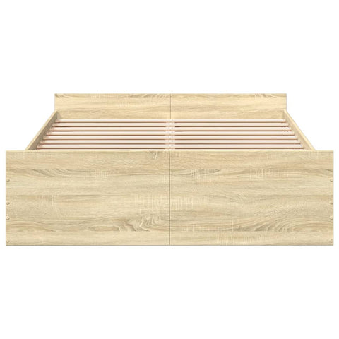 vidaXL Bed Frame with Drawers without Mattress Sonoma Oak 140x190 cm
