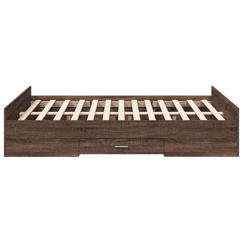 vidaXL Bed Frame with Drawers without Mattress Brown Oak 120x190 cm Small Double