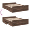 vidaXL Bed Frame with Drawers without Mattress Brown Oak 120x190 cm Small Double