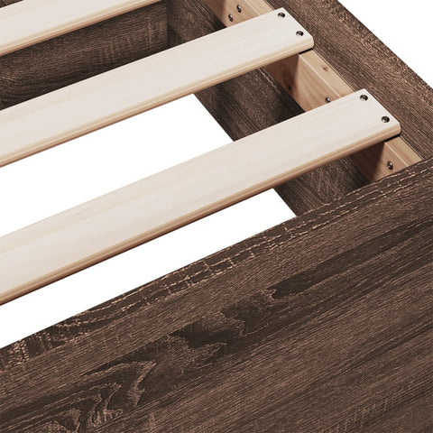 vidaXL Bed Frame with Drawers without Mattress Brown Oak 120x190 cm Small Double