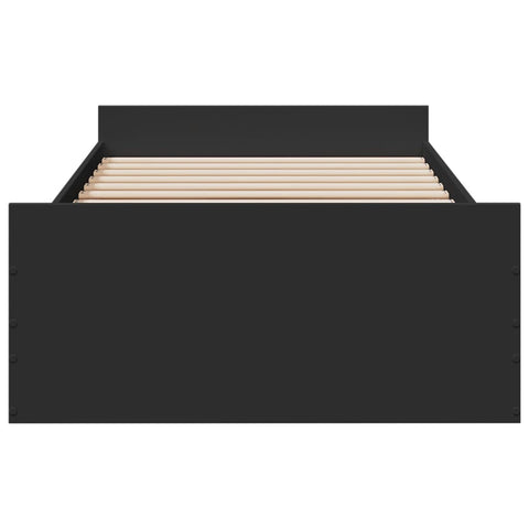vidaXL Bed Frame with Drawers without Mattress Black 100x200 cm