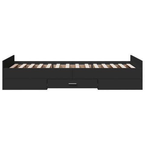 vidaXL Bed Frame with Drawers without Mattress Black 100x200 cm