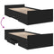 vidaXL Bed Frame with Drawers without Mattress Black 100x200 cm