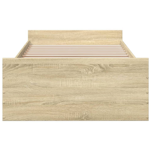 vidaXL Bed Frame with Drawers without Mattress Sonoma Oak 75x190 cm Small Single