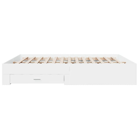 vidaXL Bed Frame with Drawers without Mattress White 200x200 cm