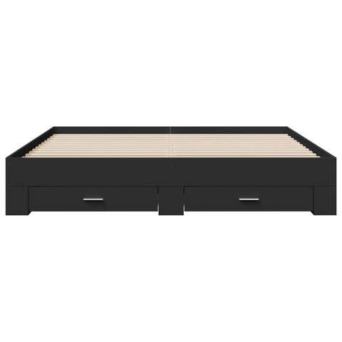 vidaXL Bed Frame with Drawers without Mattress Black 200x200 cm