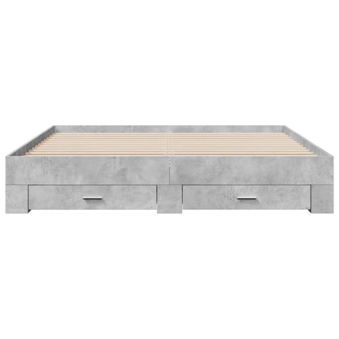 vidaXL Bed Frame with Drawers without Mattress Concrete Grey 200x200 cm
