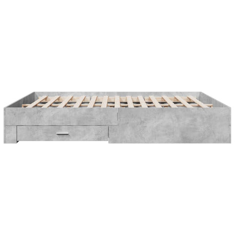 vidaXL Bed Frame with Drawers without Mattress Concrete Grey 200x200 cm