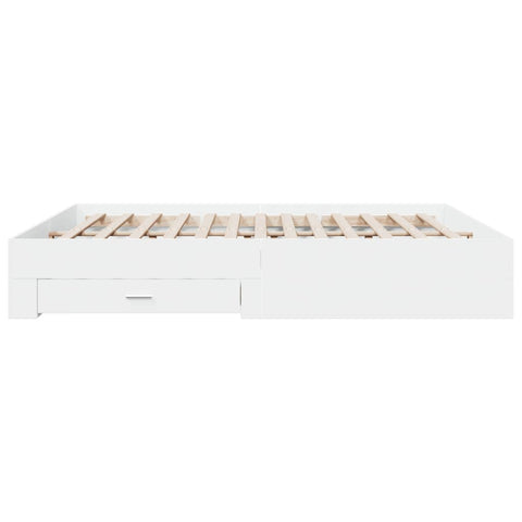 vidaXL Bed Frame with Drawers without Mattress White 180x200 cm Super King