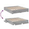 vidaXL Bed Frame with Drawers without Mattress Grey Sonoma 180x200 cm Super King