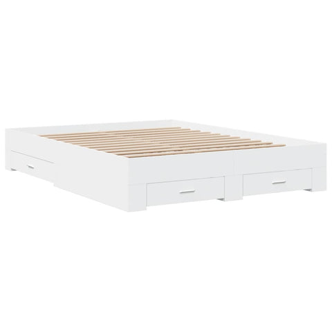 vidaXL Bed Frame with Drawers without Mattress White 140x200 cm