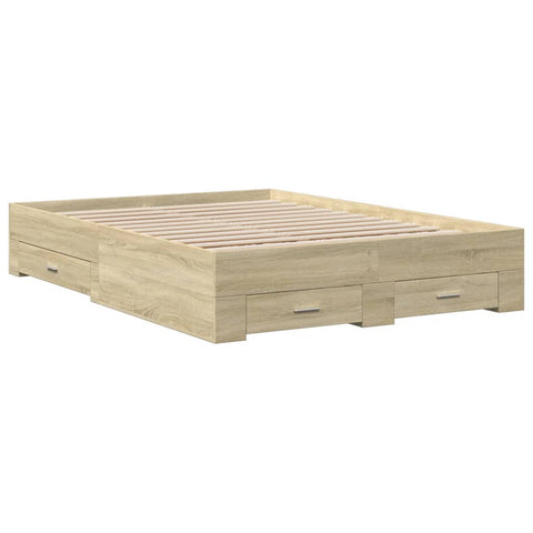 vidaXL Bed Frame with Drawers without Mattress Sonoma Oak 120x200 cm