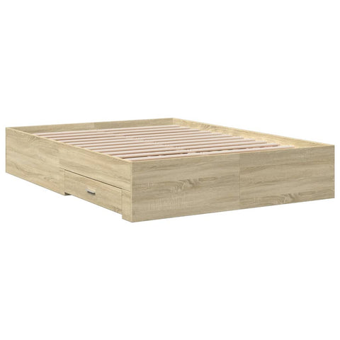vidaXL Bed Frame with Drawers without Mattress Sonoma Oak 120x200 cm