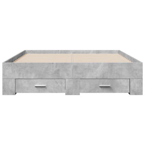 vidaXL Bed Frame with Drawers without Mattress Concrete Grey 120x200 cm