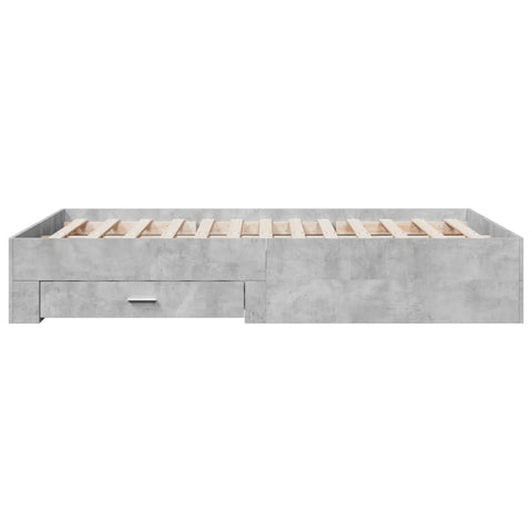 vidaXL Bed Frame with Drawers without Mattress Concrete Grey 140x190 cm
