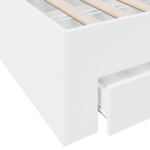 vidaXL Bed Frame with Drawers without Mattress White 135x190 cm Double