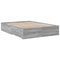 vidaXL Bed Frame with Drawers without Mattress Grey Sonoma 135x190 cm Double