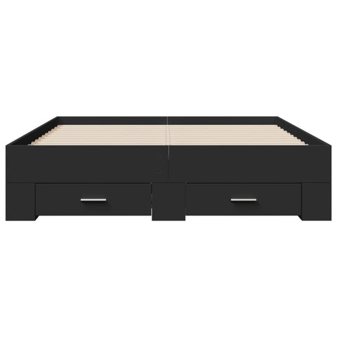 vidaXL Bed Frame with Drawers without Mattress Black 120x190 cm Small Double