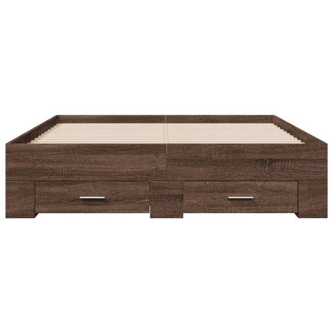 vidaXL Bed Frame with Drawers without Mattress Brown Oak 120x190 cm Small Double