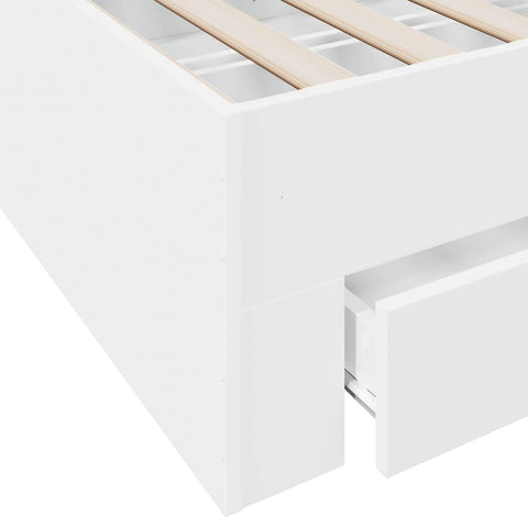 vidaXL Bed Frame with Drawers without Mattress White 90x200 cm