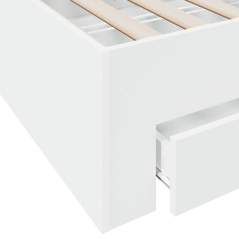 vidaXL Bed Frame with Drawers without Mattress White 75x190 cm Small Single