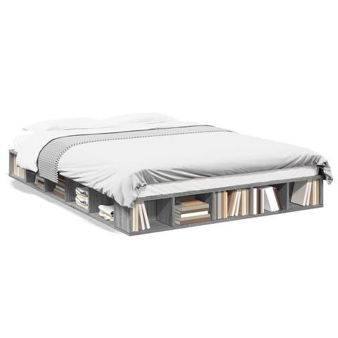 vidaXL Bed Frame without Mattress Grey Sonoma 150x200 cm King Size